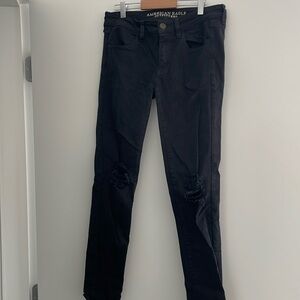 American Eagle Black Destroyed Jeggings